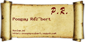 Posgay Róbert névjegykártya